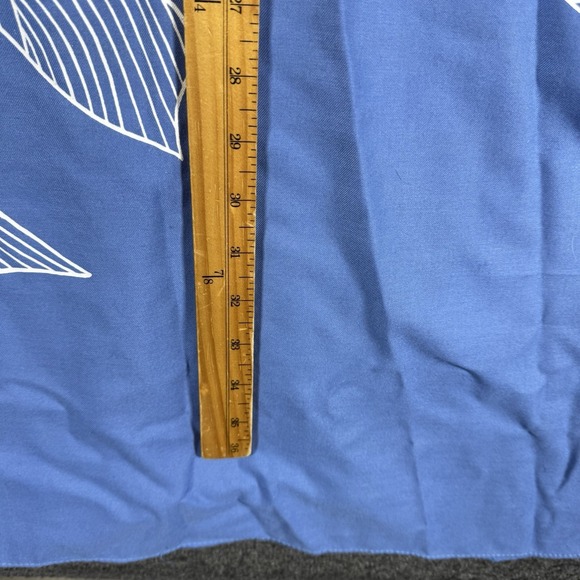 Hans Jütte blue and white screen printed floral Hawaiian shirt muumuu top OS - Picture 7 of 10